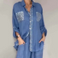 ✨👗 ¡OFERTA 50% OFF! Conjunto de Camisa de Lentejuelas y Pantalón de Pierna Ancha para Mujer – Elegancia Brillante y Estilo Sofisticado 💎