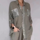✨👗 ¡OFERTA 50% OFF! Conjunto de Camisa de Lentejuelas y Pantalón de Pierna Ancha para Mujer – Elegancia Brillante y Estilo Sofisticado 💎