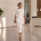 👗✨ ¡OFERTA 50% OFF! Vestido Midi Elegante para Mujer con Mangas de Perlas – Estilo Sofisticado, Cómodo y Perfecto para Oficina y Cena 💎🌸