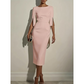 👗✨ ¡OFERTA 50% OFF! Vestido Midi Elegante para Mujer con Mangas de Perlas – Estilo Sofisticado, Cómodo y Perfecto para Oficina y Cena 💎🌸