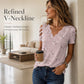 Top con estampado de corazón festoneado, superventas 🏆👚 Comodidad transpirable y estilo versátil en 6 colores.