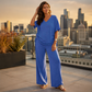 🔥⏰ ¡OFERTA 50% OFF! 👗 Conjunto de 2 Piezas para Mujer – Top con Escote en V + Pantalón de Pierna Ancha, Fresco y Elegante ✨