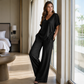 🔥⏰ ¡OFERTA 50% OFF! 👗 Conjunto de 2 Piezas para Mujer – Top con Escote en V + Pantalón de Pierna Ancha, Fresco y Elegante ✨