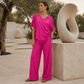🔥⏰ ¡OFERTA 50% OFF! 👗 Conjunto de 2 Piezas para Mujer – Top con Escote en V + Pantalón de Pierna Ancha, Fresco y Elegante ✨