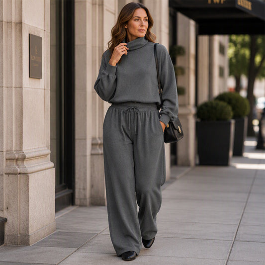 🍂Conjunto casual de dos piezas para mujer: elegante conjunto de dos piezas de pierna ancha para un estilo cómodo para el día a día🤍