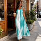 ✨ Vestido Largo de Rayas para Mujer Talla Grande – Sin Mangas, Cómodo y Elegante