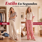 ⏰🔥 ¡OFERTA 50% OFF! 👗✨ Conjunto informal de dos piezas de rayas con pantalones de pierna ancha para mujer
