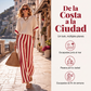 ⏰🔥 ¡OFERTA 50% OFF! 👗✨ Conjunto informal de dos piezas de rayas con pantalones de pierna ancha para mujer