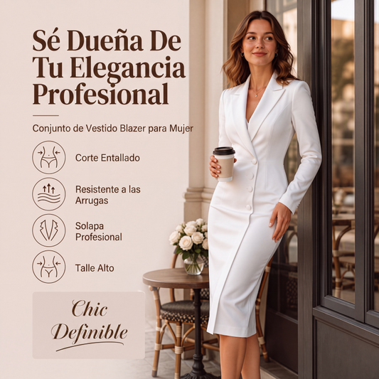 ⏰🔥 ¡OFERTA 50% OFF! 👗✨ Vestido blazer elegante asimétrico de mujer con cierre de botones simple