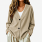 🔥⏰ ¡OFERTA 50% OFF! 👚 Cárdigan de punto de pana con cuello en V para mujer