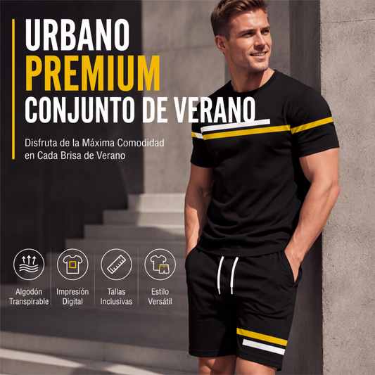 📢📢¡50% de descuento! ⏰ Conjunto de camiseta de manga corta casual y pantalones cortos para hombre
