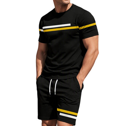 📢📢¡50% de descuento! ⏰ Conjunto de camiseta de manga corta casual y pantalones cortos para hombre
