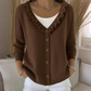 🔥⏰ ¡OFERTA 50% OFF! 👚 Cárdigan de punto con cuello con volantes para mujer