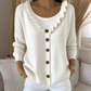 🔥⏰ ¡OFERTA 50% OFF! 👚 Cárdigan de punto con cuello con volantes para mujer
