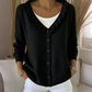 🔥⏰ ¡OFERTA 50% OFF! 👚 Cárdigan de punto con cuello con volantes para mujer