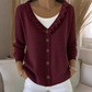 🔥⏰ ¡OFERTA 50% OFF! 👚 Cárdigan de punto con cuello con volantes para mujer