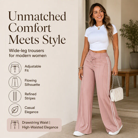 ⏰🔥 ¡OFERTA 50% OFF! 👖✨ Pantalones de Pierna Ancha para Mujer con Cordón Ajustable – Cómodos, Fluidos y Versátiles