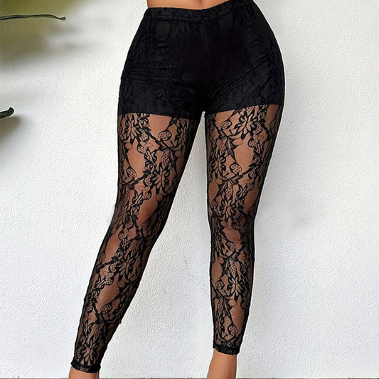 🖤 ¡A MITAD DE PRECIO! | Pantalón de Encaje Transparente para Mujer