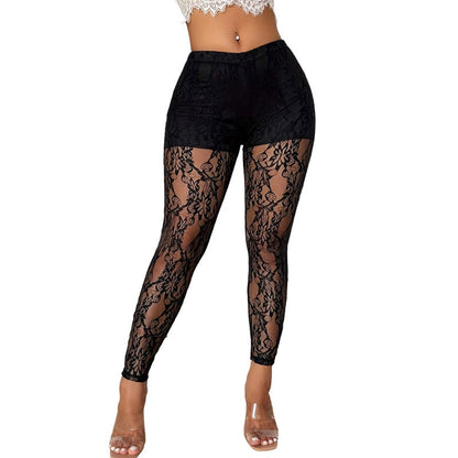 🖤 ¡A MITAD DE PRECIO! | Pantalón de Encaje Transparente para Mujer