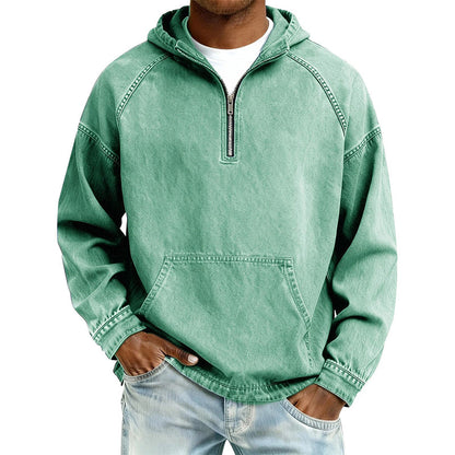 ⏰🔥 ¡OFERTA 50% OFF! 👔✨ Chaqueta vaquera casual de hombre con media cremallera