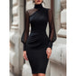 🔥 ¡50% DE DESCUENTO! | Vestido Midi Elegante con Mangas Transparentes