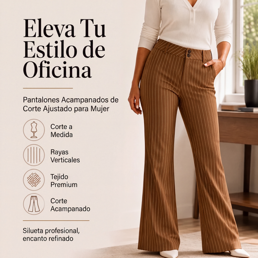 ✨ ¡DE LA OFICINA A LA SALIDA! | Pantalón Acampanado a Rayas -50%