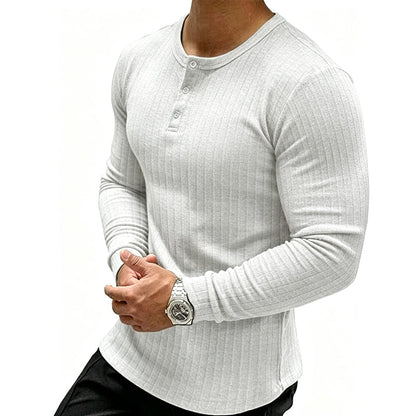 🔥 ELEVA TU LOOK SIN VESTIRTE DE MÁS | Playera Henley Slim para Hombre -50%