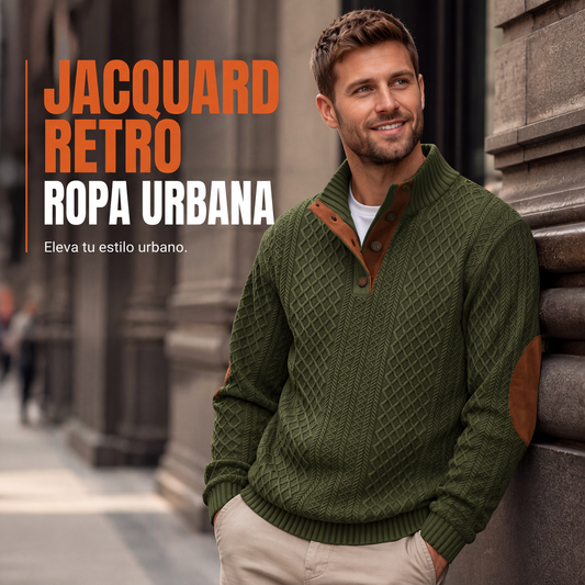 🔥 ESTILO RETRO QUE MARCA LA DIFERENCIA | Sudadera Jacquard para Hombre -50%