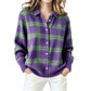 ⏰🔥 ¡OFERTA 50% OFF! 🧶✨ Cárdigan de Punto a Cuadros para Mujer – Corte Oversize, Suave y Estilo Casual sin Esfuerzo