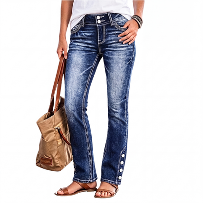 ✨ ¡A MITAD DE PRECIO! | Jeans Stretch para Mujer con Botones en el Tobillo