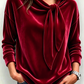 🍂 OFERTA DE TEMPORADA · -50% | Blusa de Terciopelo con Lazo para Mujer