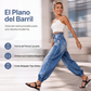 Jeans de tiro alto elásticos tipo barril para mujer