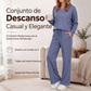 Conjunto de 2 piezas para mujer: top casual y pantalón de descanso