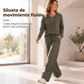 Conjunto de 2 piezas para mujer: top casual y pantalón de descanso