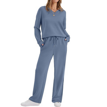 Conjunto de 2 piezas para mujer: top casual y pantalón de descanso