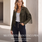 Chaquetas casuales de mujer con flecos y manga larga