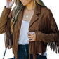 Chaquetas casuales de mujer con flecos y manga larga
