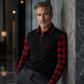 Camisa casual de manga larga con media cremallera para hombre