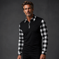 Camisa casual de manga larga con media cremallera para hombre