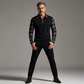 Camisa casual de manga larga con media cremallera para hombre