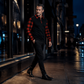 Camisa casual de manga larga con media cremallera para hombre