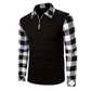 Camisa casual de manga larga con media cremallera para hombre