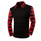 Camisa casual de manga larga con media cremallera para hombre