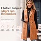 Chaleco largo de mujer con botones y bolsillos