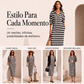 Vestido sudadera con capucha a rayas informal para mujer