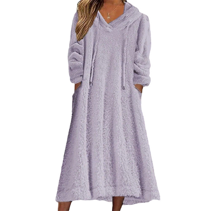 ⏰🔥 ¡OFERTA 50% OFF! 👗❄️ Vestido Largo de Felpa para Mujer – Súper Cálido, Extra Suave, Corte Línea A y Perfecto para el Invierno