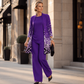 Conjunto elegante de 3 piezas con estampado para mujer