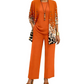 Conjunto elegante de 3 piezas con estampado para mujer