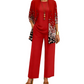 Conjunto elegante de 3 piezas con estampado para mujer