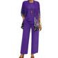 Conjunto elegante de 3 piezas con estampado para mujer